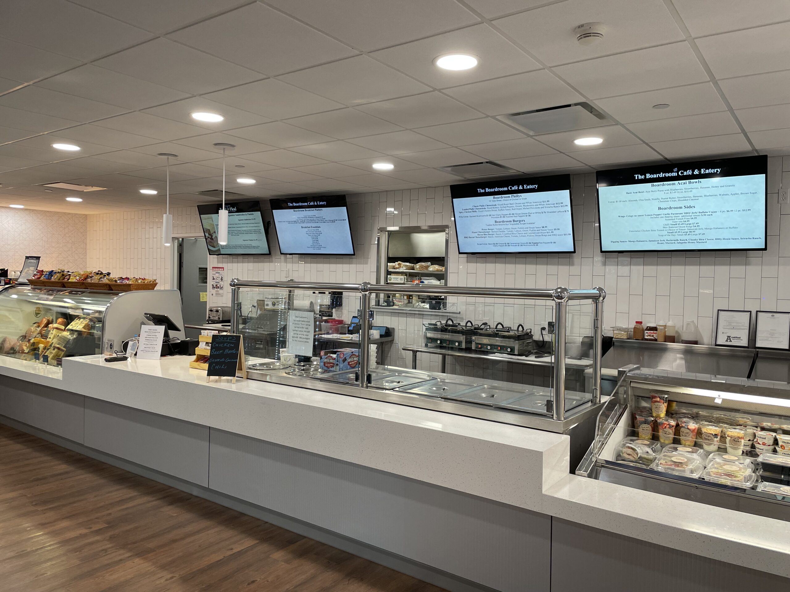 Boardroom Cafe & Eatery food counter.
